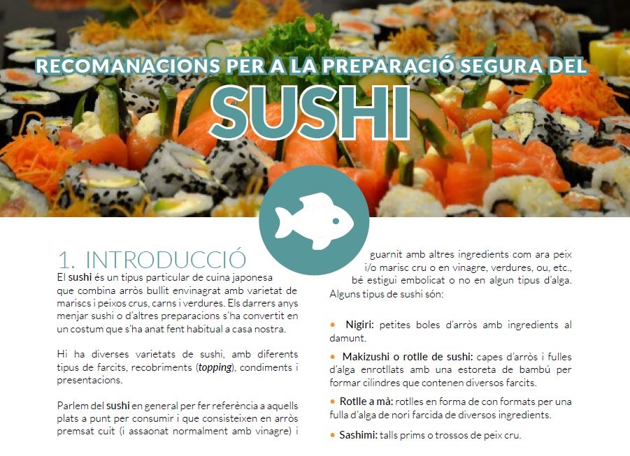 Recomanacions per a la preparació segura del SUSHI